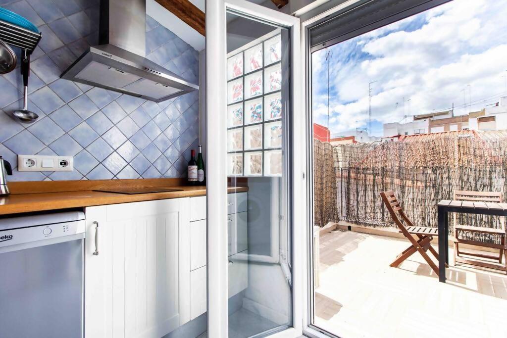 Estudio Para Parejas Con Terraza En La Playa Valencia Buitenkant foto